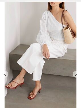 Cami NYC White One-Shoulder Top with Puff Sleeve